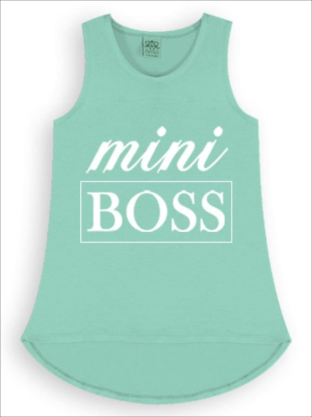 Kids Cute Tops | Little Girls Mini Boss Graphic Hi-Lo Tank Top