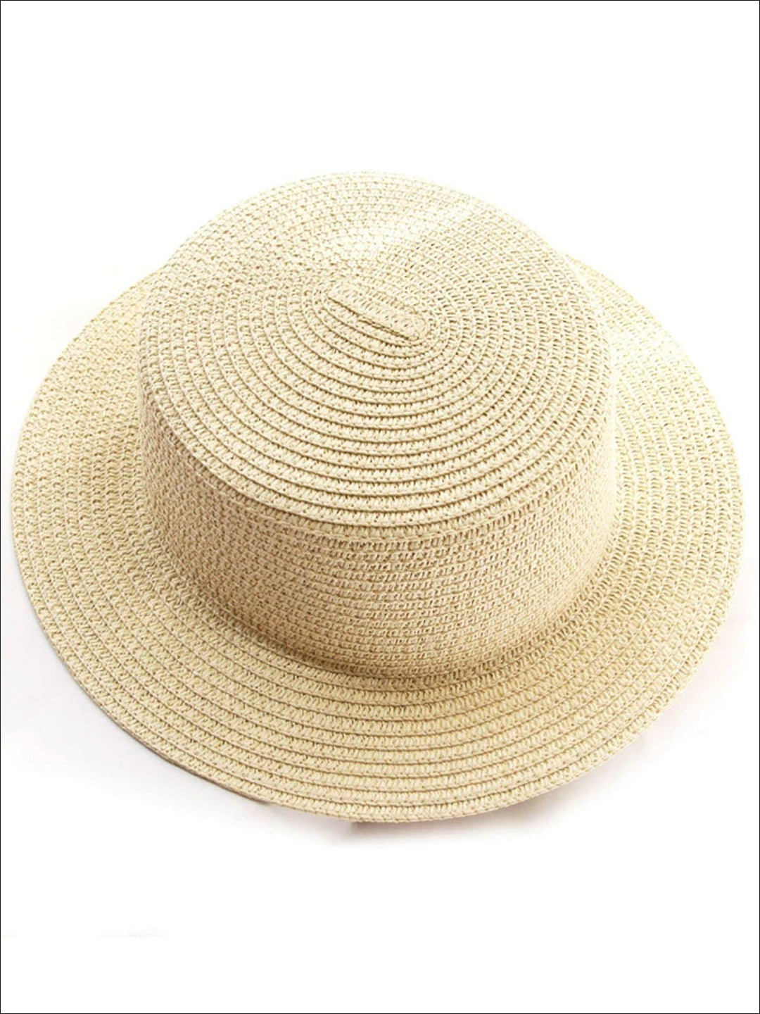 Girls Solid Color Straw Sun Hat - Beige / Kids-One Size - Mommy & Me Accessories