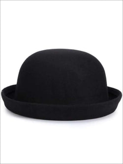 Girls Black Bowler Hat