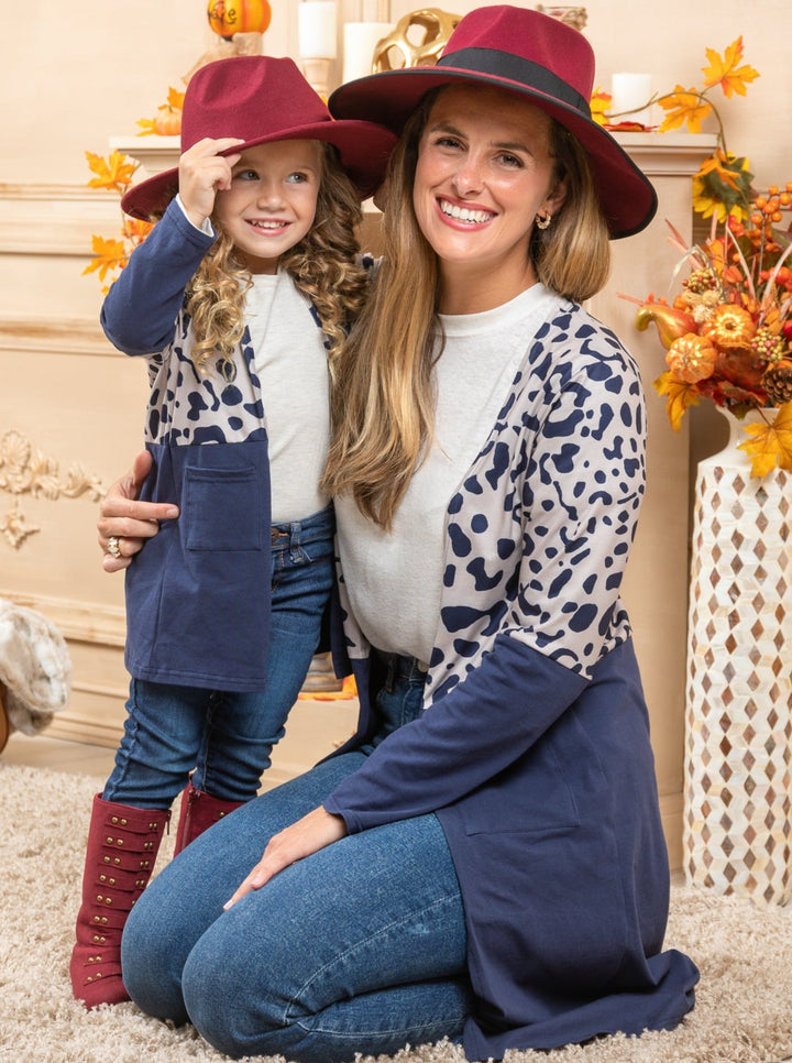 Mommy & Me Sweaters | Leopard Colorblock Cardigans | Mia Belle Girls
